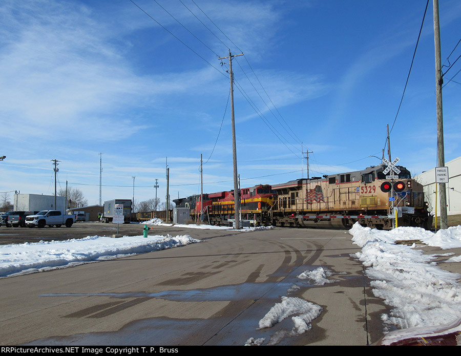 UP 5329, KCS 4877, and CN 2637 